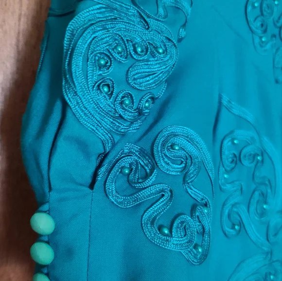 Vintage 1990s turquoise dress - Picture 4 of 8
